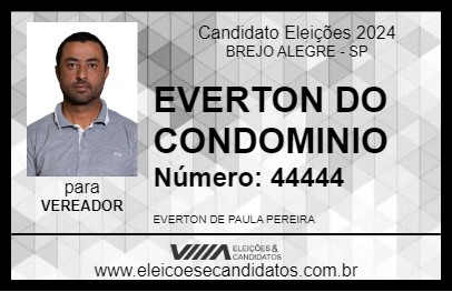 Candidato EVERTON DO CONDOMINIO 2024 - BREJO ALEGRE - Eleições