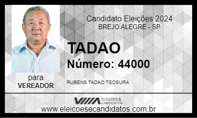 Candidato TADAO 2024 - BREJO ALEGRE - Eleições