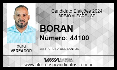 Candidato BORAN 2024 - BREJO ALEGRE - Eleições