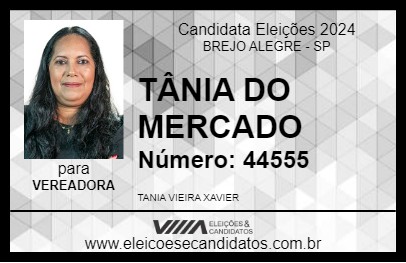 Candidato TÂNIA DO MERCADO 2024 - BREJO ALEGRE - Eleições