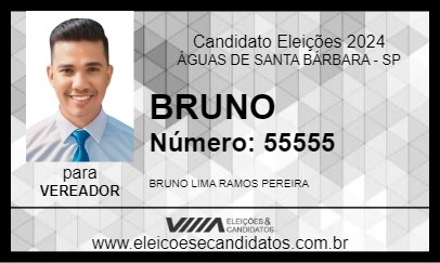 Candidato BRUNO LIMA 2024 - ÁGUAS DE SANTA BÁRBARA - Eleições