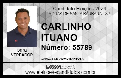 Candidato CARLINHO ITUANO 2024 - ÁGUAS DE SANTA BÁRBARA - Eleições