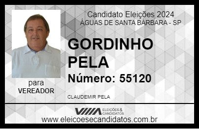 Candidato GORDINHO PELA 2024 - ÁGUAS DE SANTA BÁRBARA - Eleições