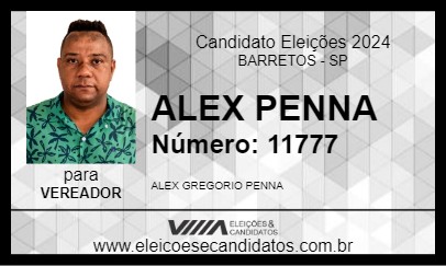 Candidato ALEX PENNA 2024 - BARRETOS - Eleições