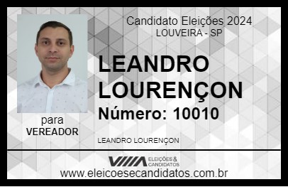 Candidato LEANDRO LOURENÇON 2024 - LOUVEIRA - Eleições