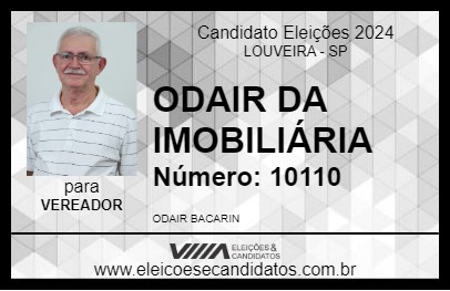 Candidato ODAIR DA IMOBILIÁRIA 2024 - LOUVEIRA - Eleições