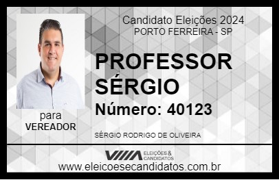 Candidato PROFESSOR SÉRGIO 2024 - PORTO FERREIRA - Eleições