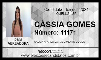 Candidato CÁSSIA GOMES 2024 - QUELUZ - Eleições