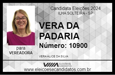 Candidato VERA DA PADARIA 2024 - ILHA SOLTEIRA - Eleições