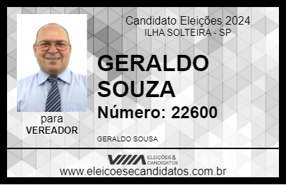 Candidato GERALDO SOUZA 2024 - ILHA SOLTEIRA - Eleições