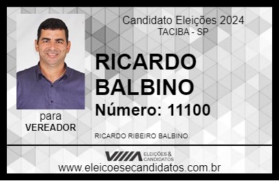 Candidato RICARDO BALBINO 2024 - TACIBA - Eleições