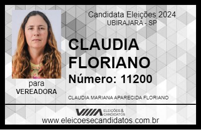 Candidato CLAUDIA FLORIANO 2024 - UBIRAJARA - Eleições