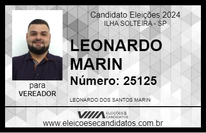 Candidato LEONARDO MARIN 2024 - ILHA SOLTEIRA - Eleições