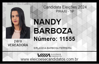 Candidato NANDY BARBOZA 2024 - PIRAJU - Eleições