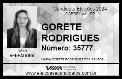 Candidato GORETE RODRIGUES 2024 - CABREÚVA - Eleições