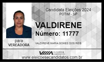 Candidato VALDIRENE 2024 - POTIM - Eleições