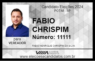 Candidato FABIO CHRISPIM 2024 - POTIM - Eleições