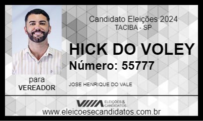 Candidato HICK DO VOLEY 2024 - TACIBA - Eleições