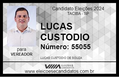 Candidato LUCAS CUSTODIO 2024 - TACIBA - Eleições