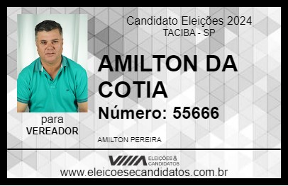 Candidato AMILTON DA COTIA 2024 - TACIBA - Eleições