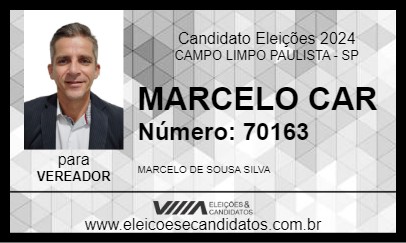 Candidato MARCELO CAR 2024 - CAMPO LIMPO PAULISTA - Eleições