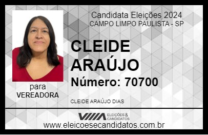 Candidato CLEIDE ARAÚJO 2024 - CAMPO LIMPO PAULISTA - Eleições