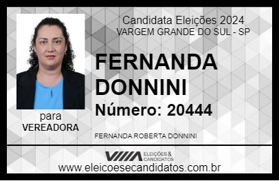 Candidato FERNANDA DONNINI 2024 - VARGEM GRANDE DO SUL - Eleições