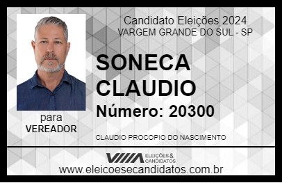 Candidato SONECA CLAUDIO 2024 - VARGEM GRANDE DO SUL - Eleições