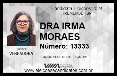 Candidato DRA IRMA MORAES 2024 - TREMEMBÉ - Eleições