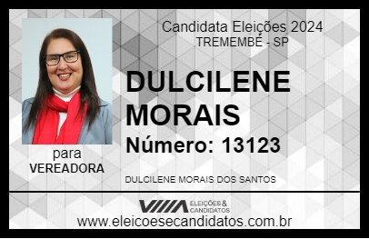 Candidato DULCILENE MORAIS 2024 - TREMEMBÉ - Eleições