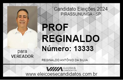 Candidato PROF REGINALDO 2024 - PIRASSUNUNGA - Eleições