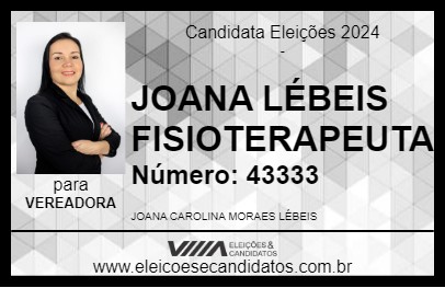 Candidato JOANA LÉBEIS FISIOTERAPEUTA 2024 - PIRASSUNUNGA - Eleições