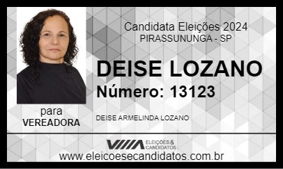 Candidato DEISE LOZANO 2024 - PIRASSUNUNGA - Eleições