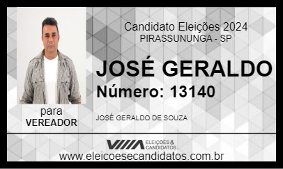 Candidato JOSÉ GERALDO 2024 - PIRASSUNUNGA - Eleições