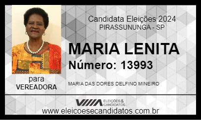 Candidato MARIA LENITA 2024 - PIRASSUNUNGA - Eleições