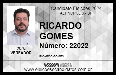 Candidato RICARDO GOMES 2024 - ALTINÓPOLIS - Eleições