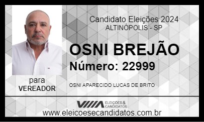 Candidato OSNI BREJÃO 2024 - ALTINÓPOLIS - Eleições