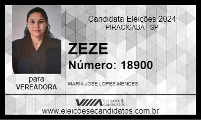 Candidato ZEZE 2024 - PIRACICABA - Eleições