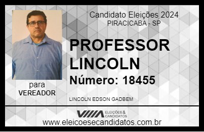 Candidato PROFESSOR LINCOLN 2024 - PIRACICABA - Eleições