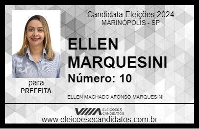 Candidato ELLEN MARQUESINI 2024 - MARINÓPOLIS - Eleições