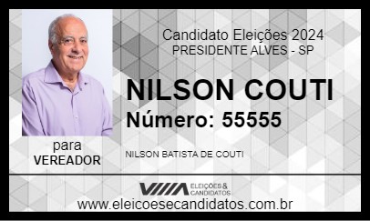 Candidato NILSON COUTI 2024 - PRESIDENTE ALVES - Eleições