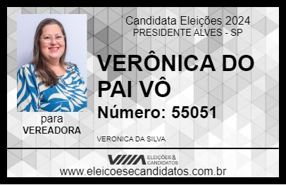 Candidato VERÔNICA DO PAI VÔ 2024 - PRESIDENTE ALVES - Eleições