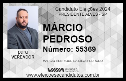 Candidato MÁRCIO PEDROSO 2024 - PRESIDENTE ALVES - Eleições