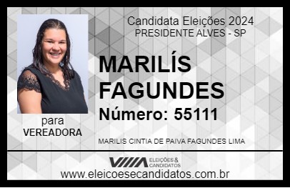 Candidato MARILÍS FAGUNDES 2024 - PRESIDENTE ALVES - Eleições