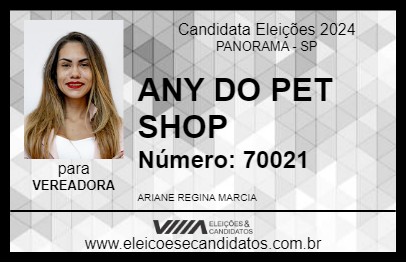 Candidato ANY DO PET SHOP 2024 - PANORAMA - Eleições