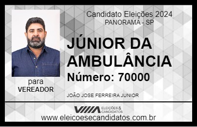 Candidato JÚNIOR DA AMBULÂNCIA 2024 - PANORAMA - Eleições