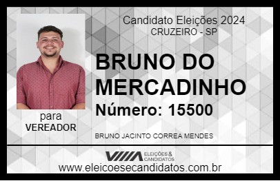 Candidato BRUNO DO MERCADINHO 2024 - CRUZEIRO - Eleições