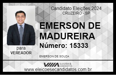 Candidato EMERSON DE MADUREIRA 2024 - CRUZEIRO - Eleições