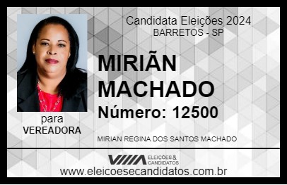 Candidato MIRIÃN MACHADO 2024 - BARRETOS - Eleições