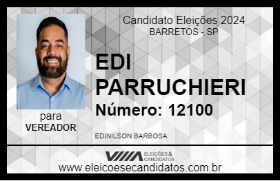 Candidato EDI PARRUCHIERI 2024 - BARRETOS - Eleições